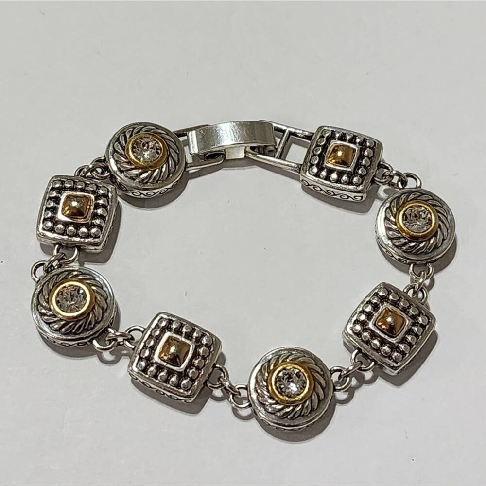 Brighton Heiress mixed‎ metals chunky crystal bracelet